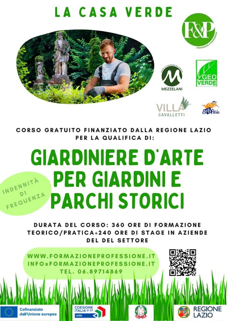 volantino corso giardiniere d'arte